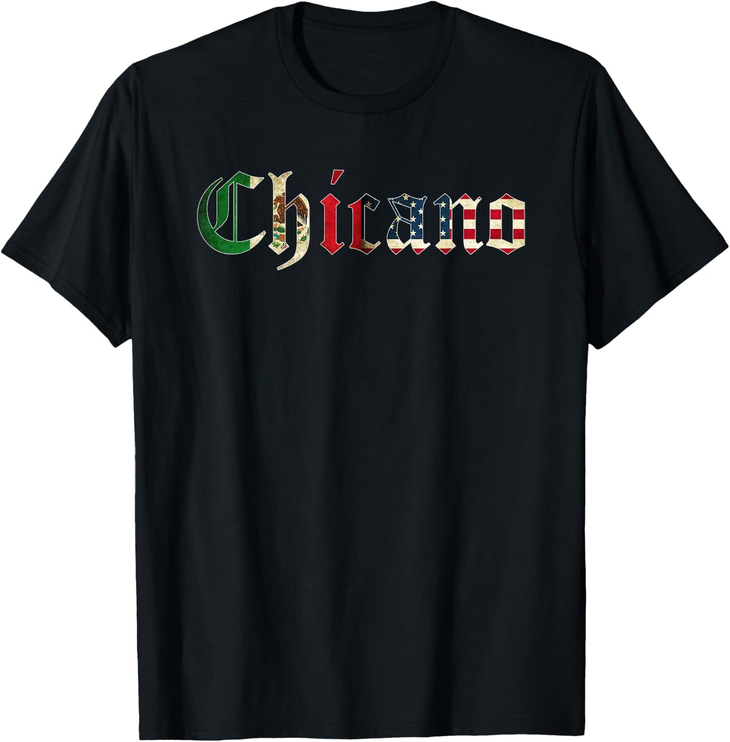 Chicano Mexican American Flag T-Shirt - T-Shirt | Black