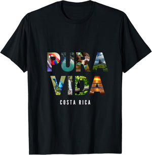 Pura Vida Costa Rica Tropical Vacation Souvenir T-Shirt - T-Shirt | Black