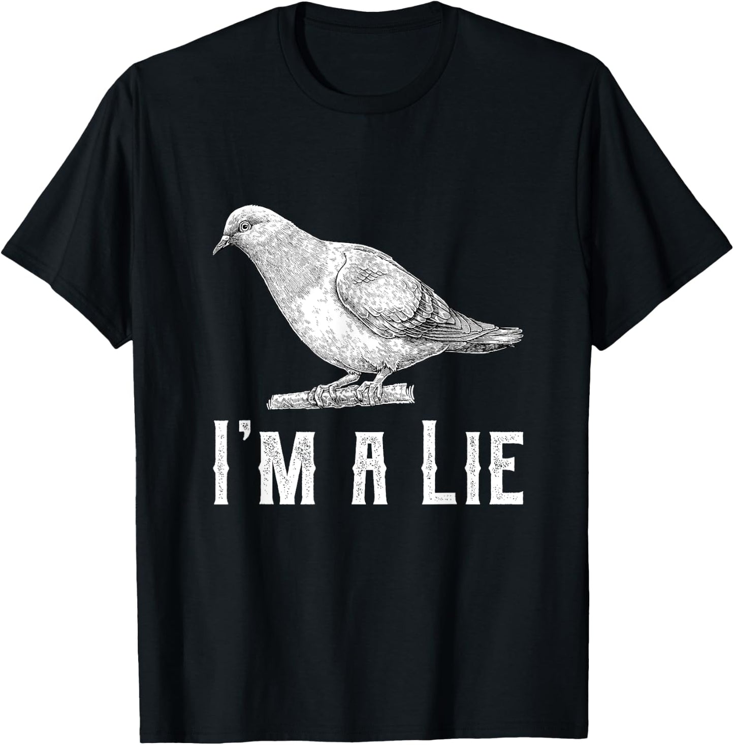 Vintage I Am A Lie Bird Aren't Real Spies Awesome Cute Gift T-Shirt - T-Shirt | Black