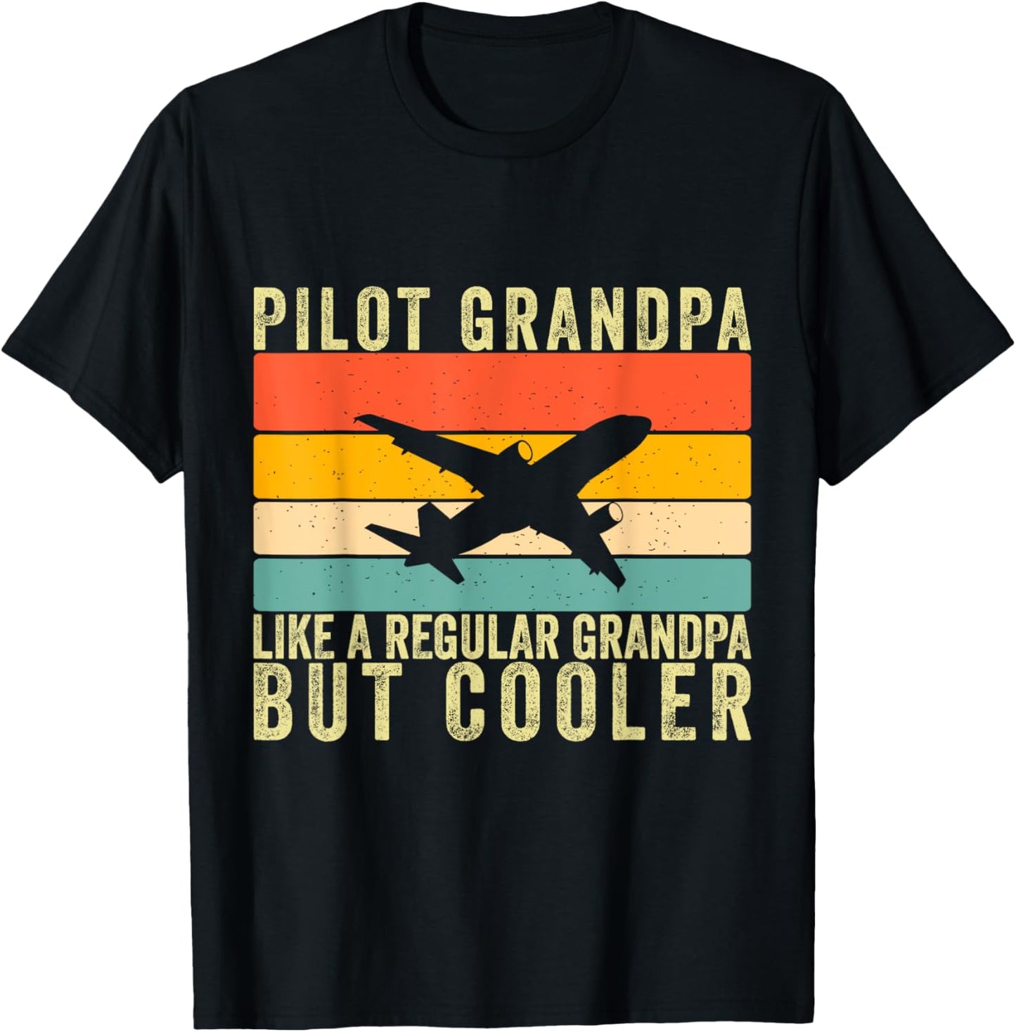 Pilot Grandpa Design Father Day T-Shirt - T-Shirt | Black