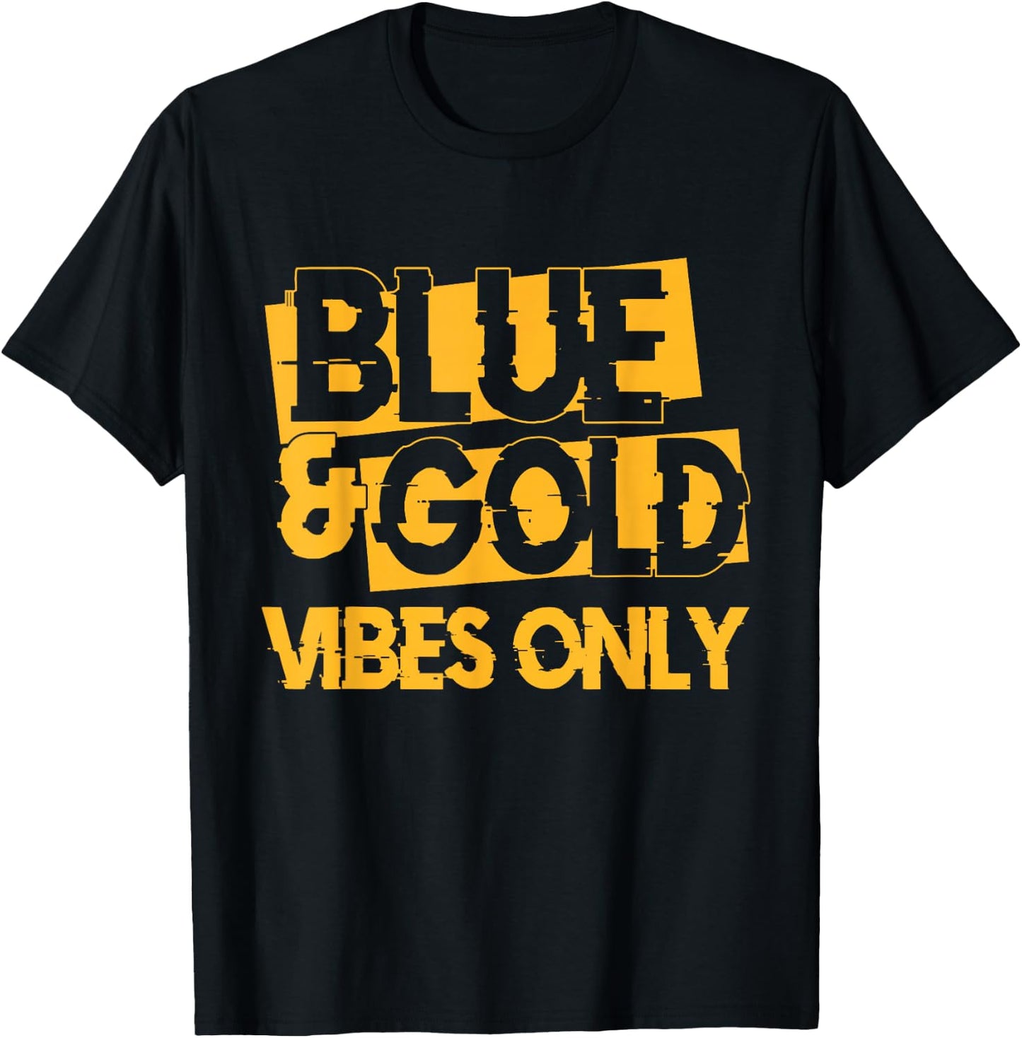 Blue and Gold Game Day Group for High School Football T-Shirt - T-Shirt | Black