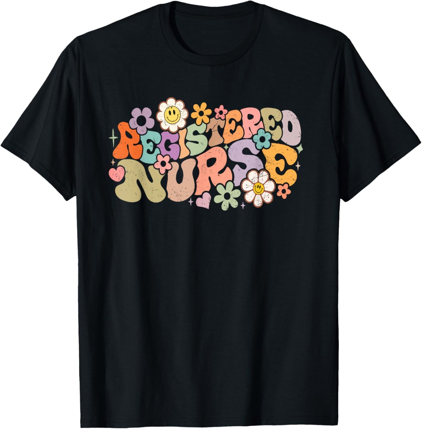 Retro Vintage Registered Nurse Nursing RN Funny T-Shirt - T-Shirt | Black