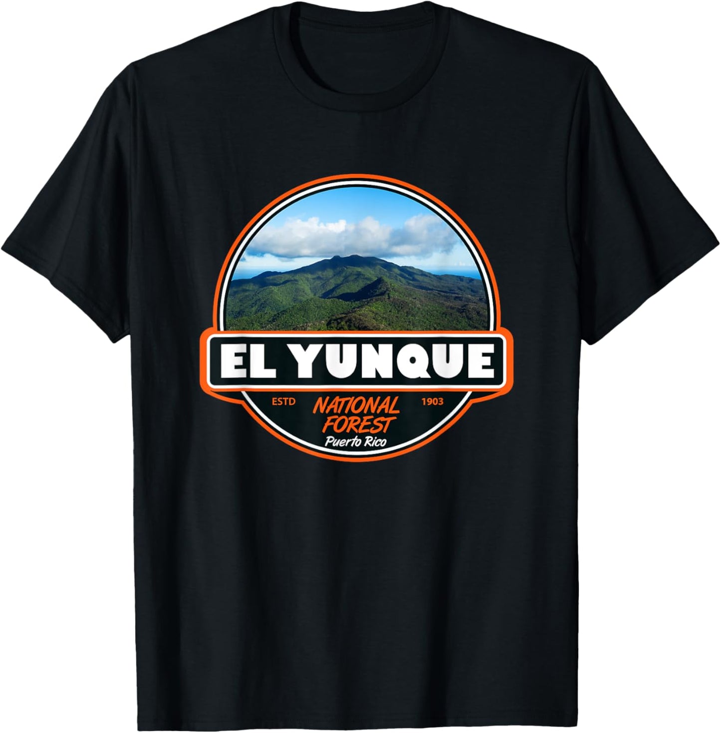 El Yunque National Forest Puerto Rico Emblem T-Shirt - T-Shirt | Black