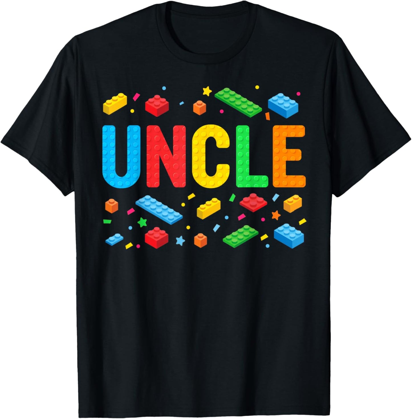Uncle Master Builder Building Bricks Blocks Family Matching T-Shirt - T-Shirt | Black