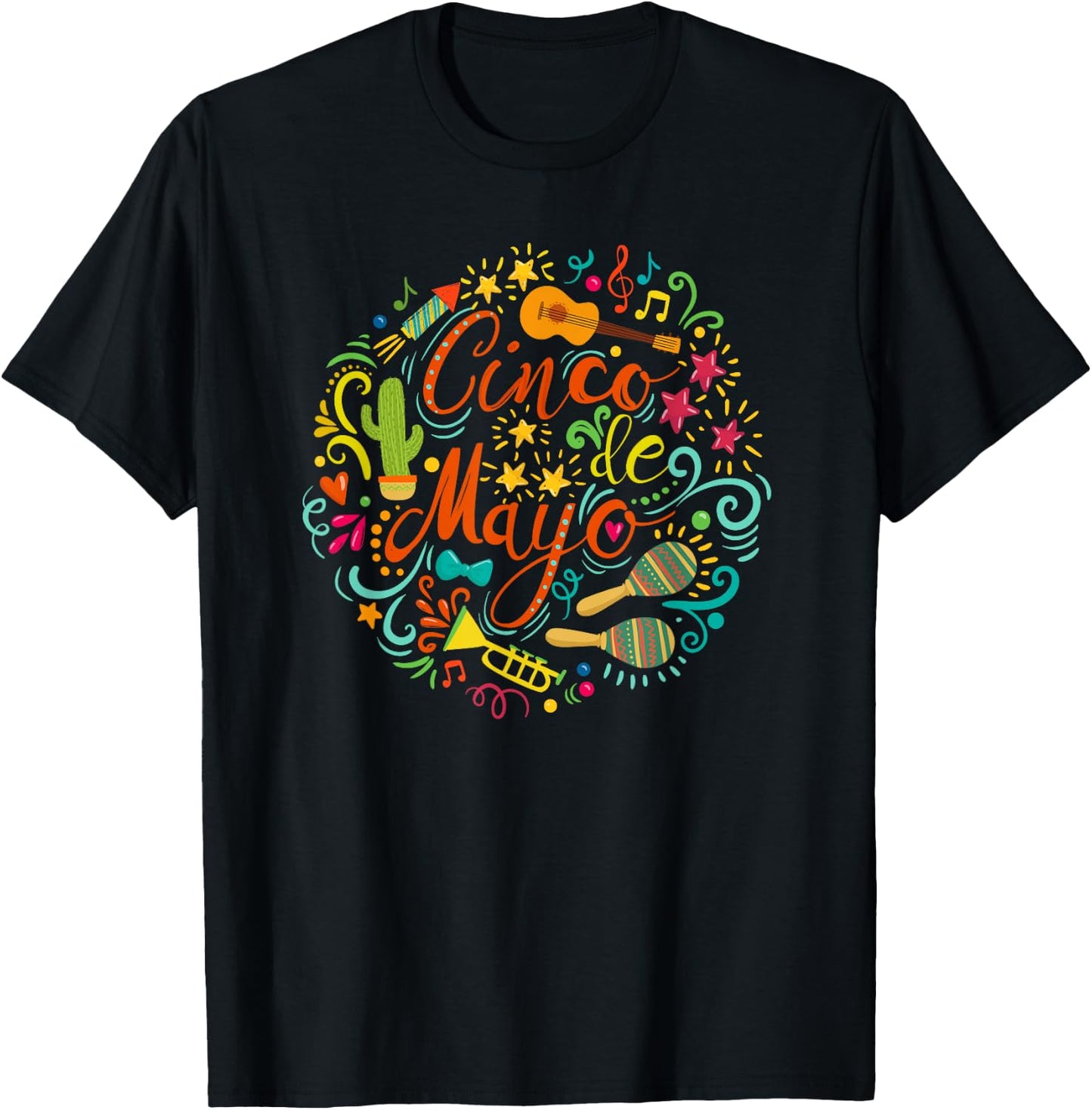 Cinco De Mayo Party Men Women Mexican Fiesta Taco T-Shirt - T-Shirt | Black