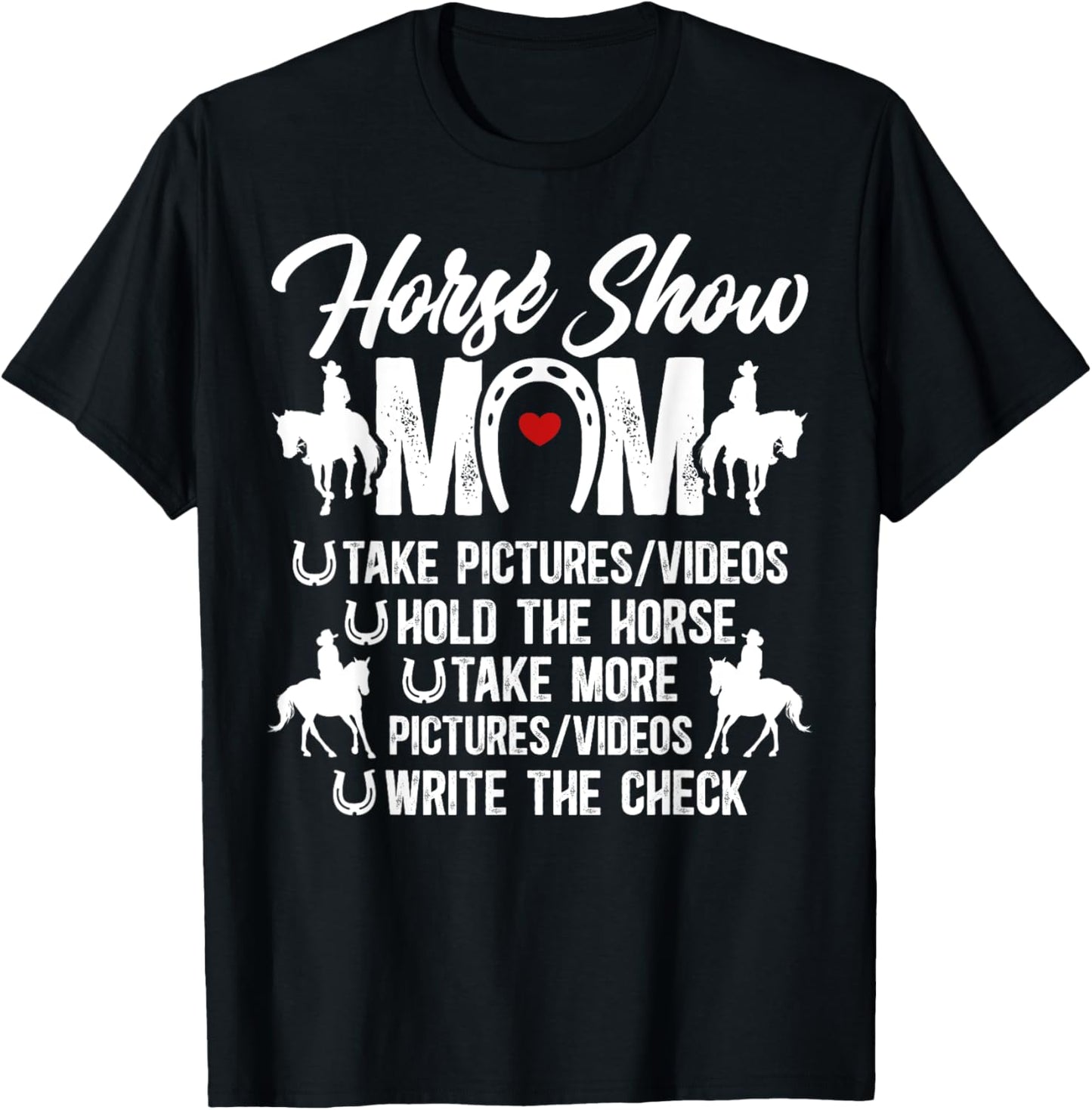 Horse Show Mom Definition Equestrian Mom Horse Show Mama T-Shirt - T-Shirt | Black