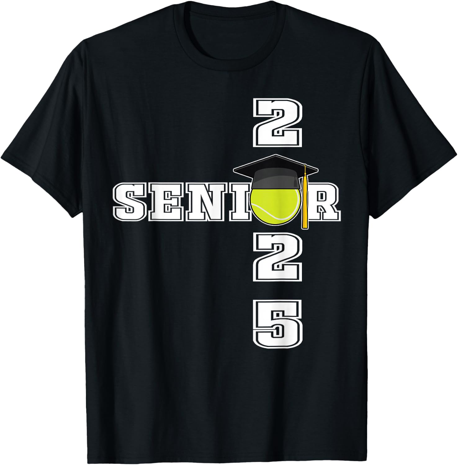 Class of 2025 Tennis Senior Gifts | Senior 2025 Tennis T-Shirt - T-Shirt | Black