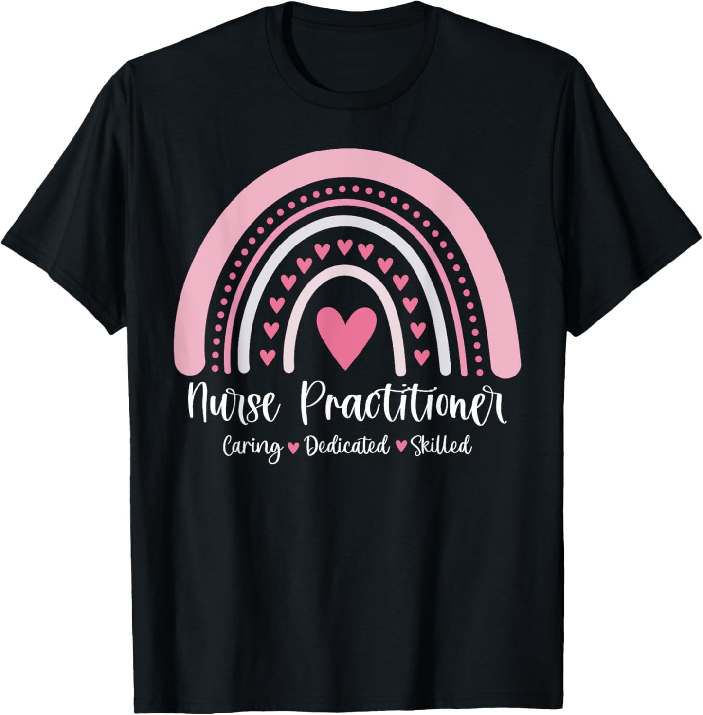 Rainbow Nurse Practitioner NP Medical Nursing Gift Support T-Shirt - T-Shirt | Black