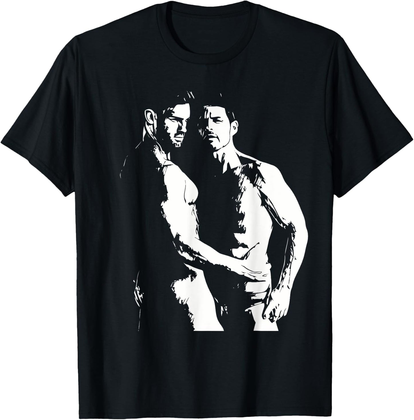 Naked Male Couple Gay Art Erotica T-Shirt - T-Shirt | Black