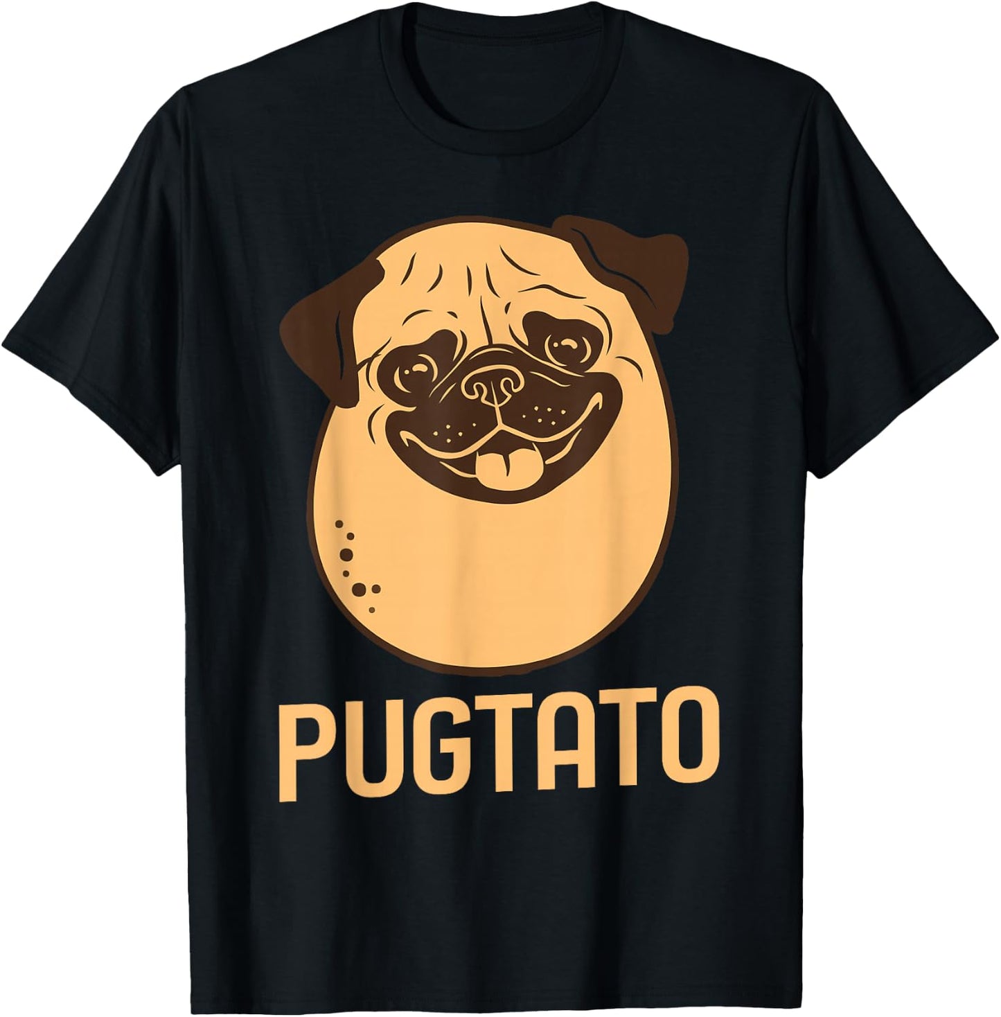 Funny Pug Dog Potato, Cute Pugtato, Dog Lovers Best Gift T-Shirt - T-Shirt | Black