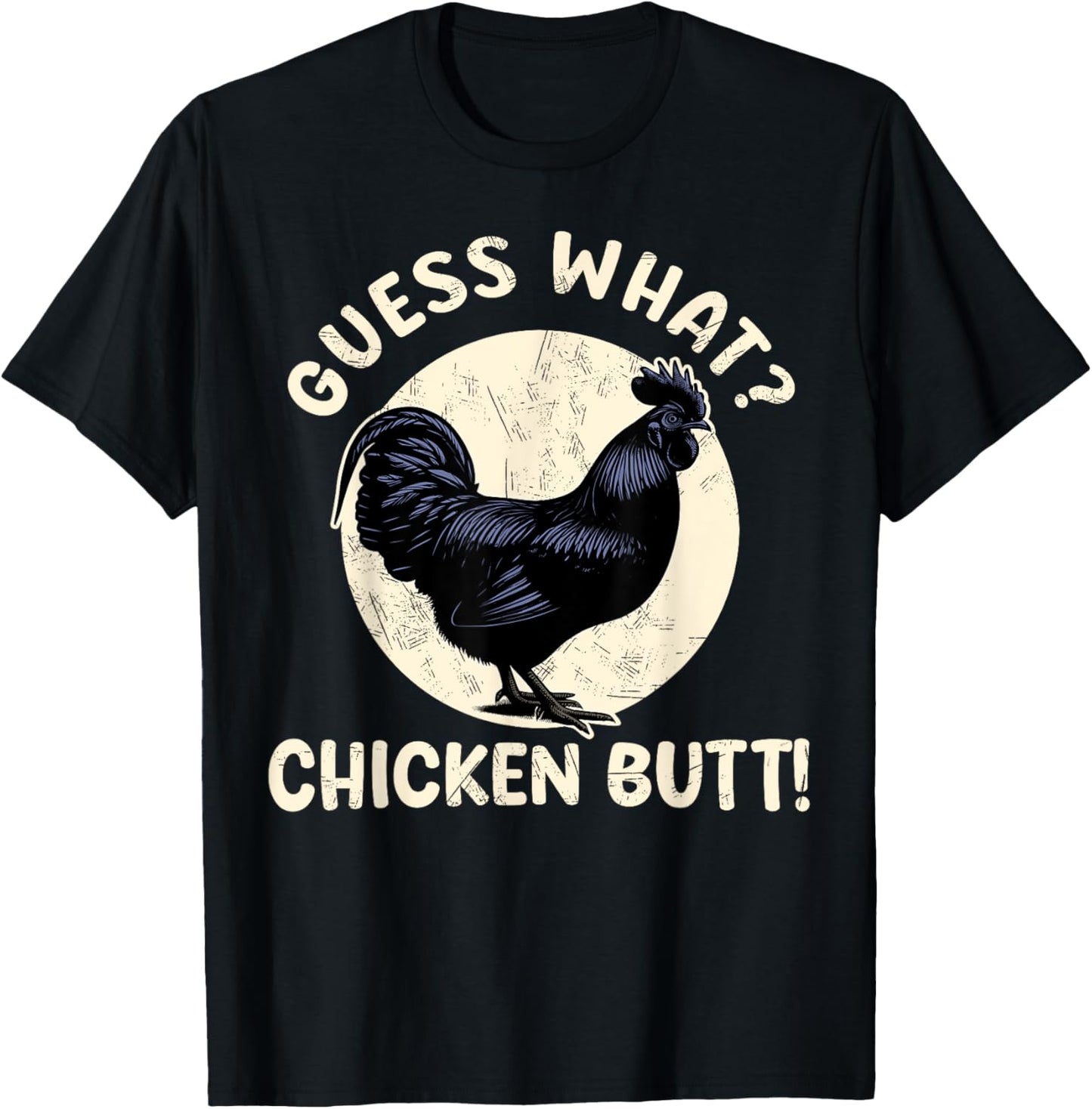 Guess What Chicken Butt Kids Ayam Cemani Men Rooster T-Shirt - T-Shirt | Black
