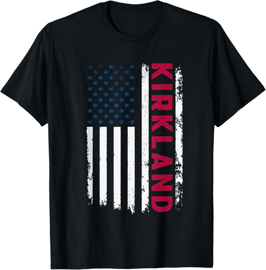 Kirkland USA Flag Lover Patriotic American Kirkland T-Shirt - T-Shirt | Black