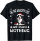 Cute Border Collie Dog Christmas On The Naughty List and I T-Shirt - T-Shirt | Black