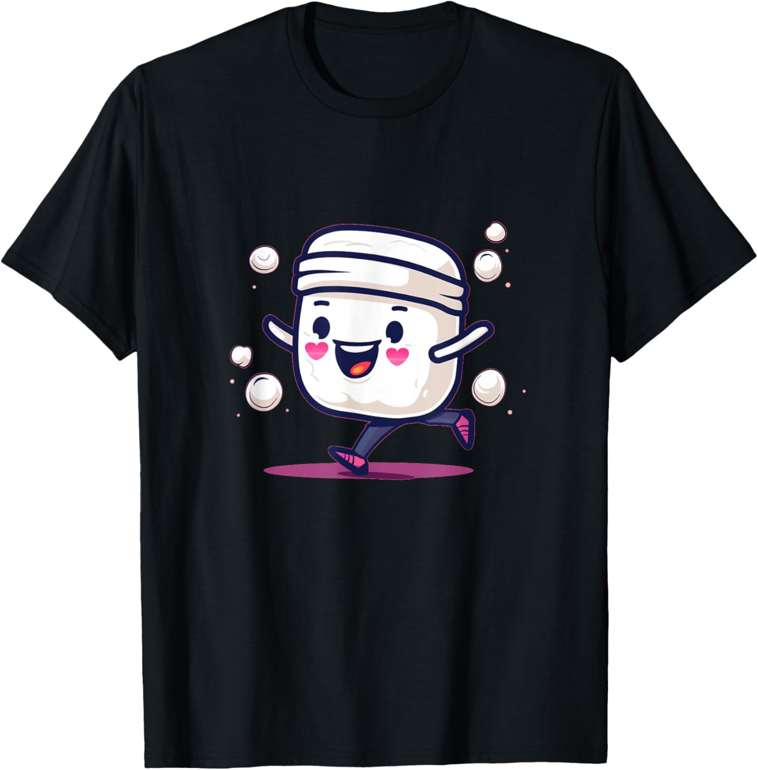 Jogging Marshmallow with Headband Costume for Boys and Girls T-Shirt - T-Shirt | Black
