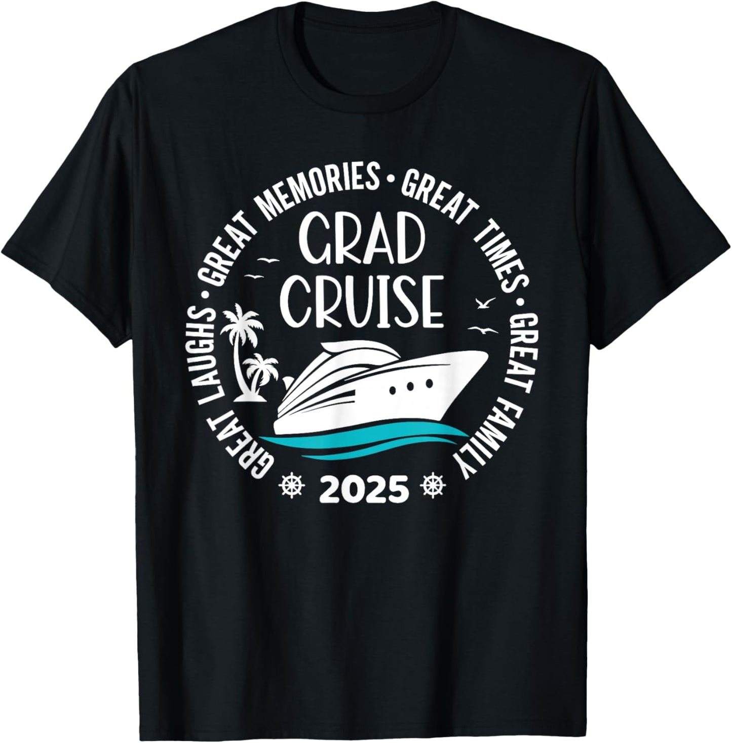 Graduation Cruise Trip Class Of 2025 Senior Summer Vacation T-Shirt - T-Shirt | Black