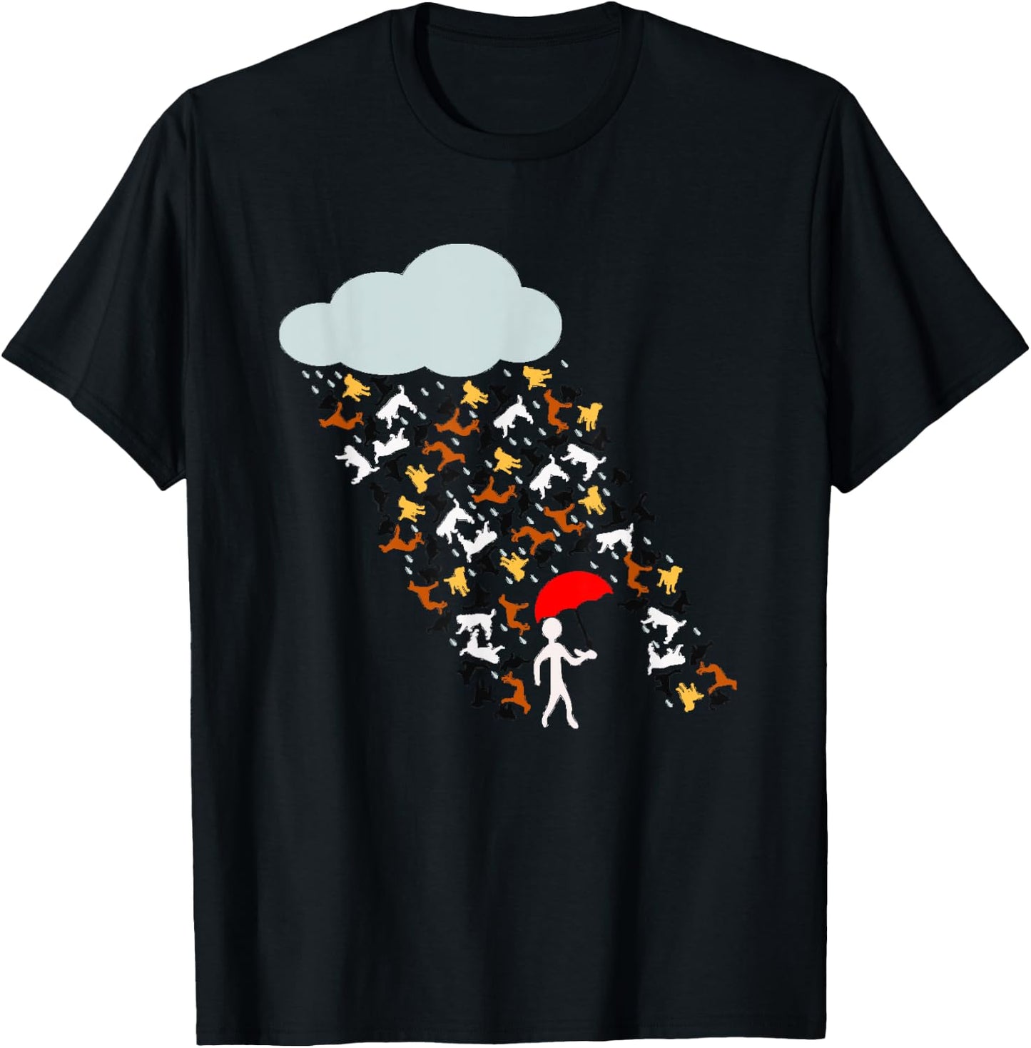 It's Raining Cats And Dogs Funny Cat Dog Women Kids T-Shirt - T-Shirt | Black