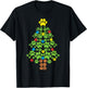 Paw Christmas Tree Cute Dog Lover Christmas Cat Owner Gift T-Shirt - T-Shirt | Black