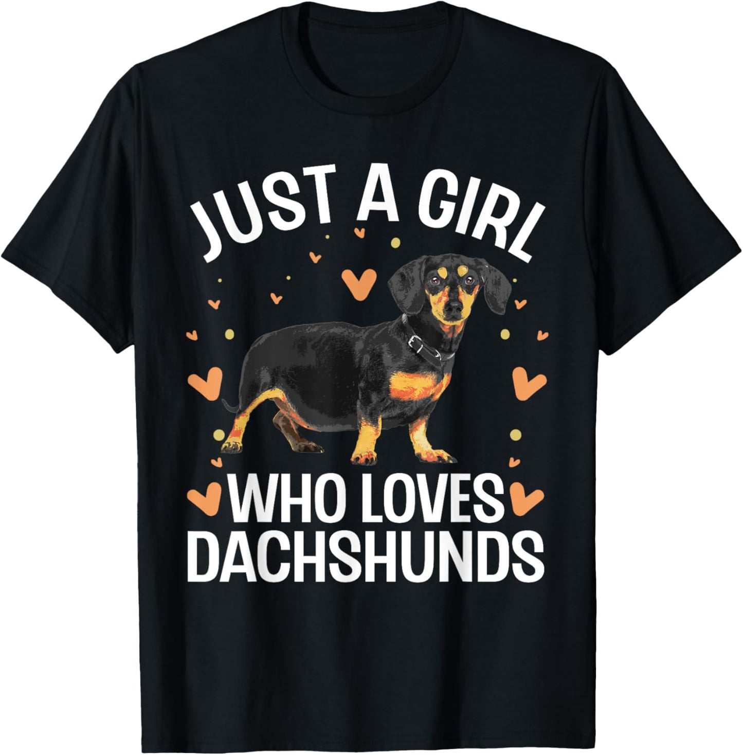 Dachshund Gift Dachshund Owner Accessories & Stuff Funny Dachshund Design For Girls Women Kids Wiener Dog Lover T-Shirt - T-Shirt | Black