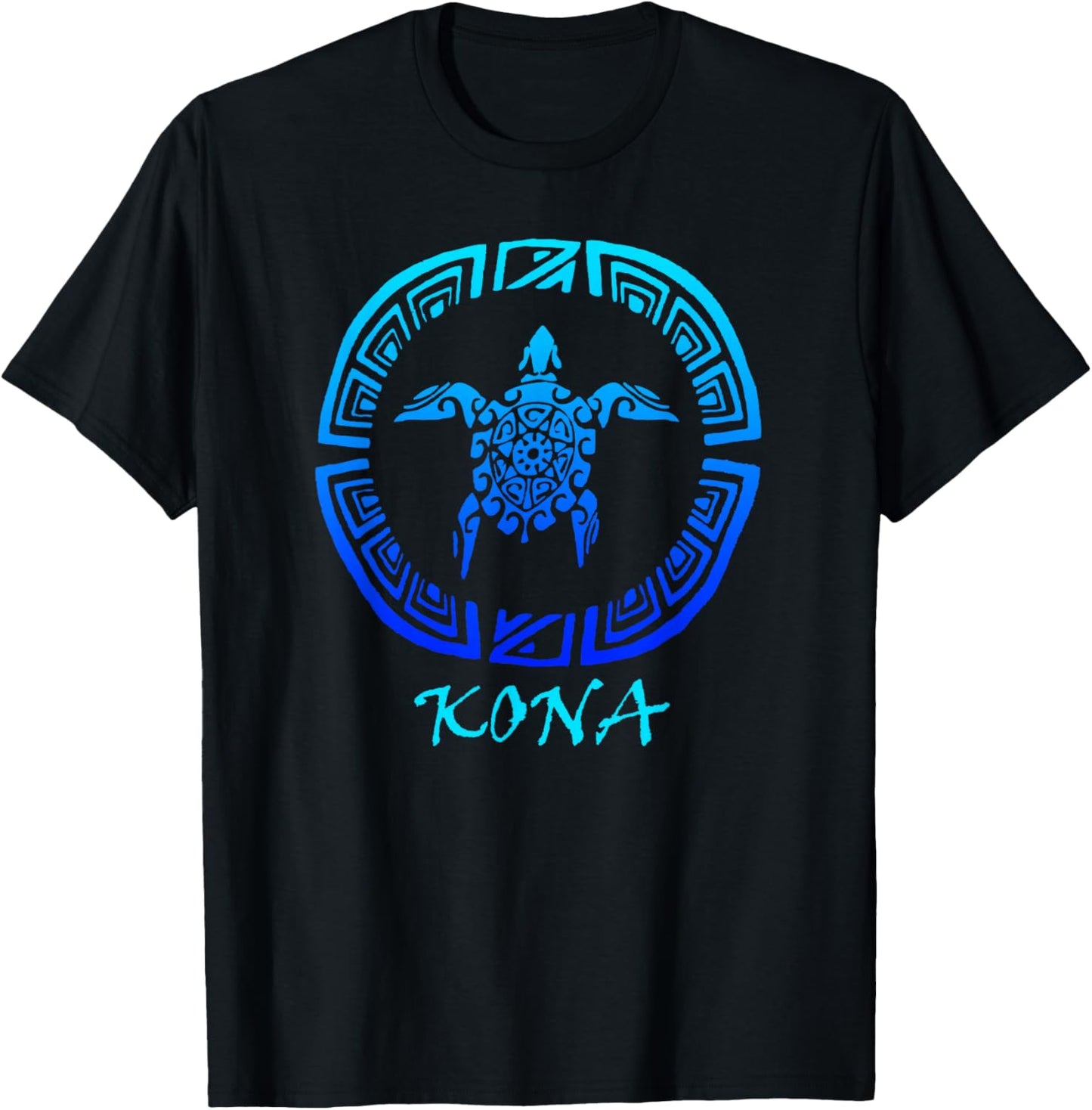 Kona, Hawaii Vintage Retro Tribal Turtle Vacation Small T-Shirt - T-Shirt | Black