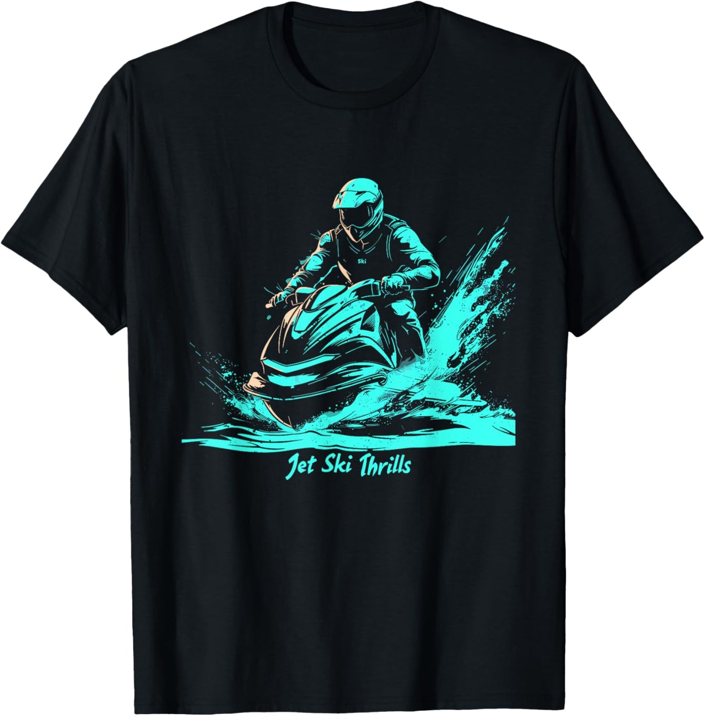 Jet Ski Adventure Water Sports , Black, S T-Shirt - T-Shirt | Black