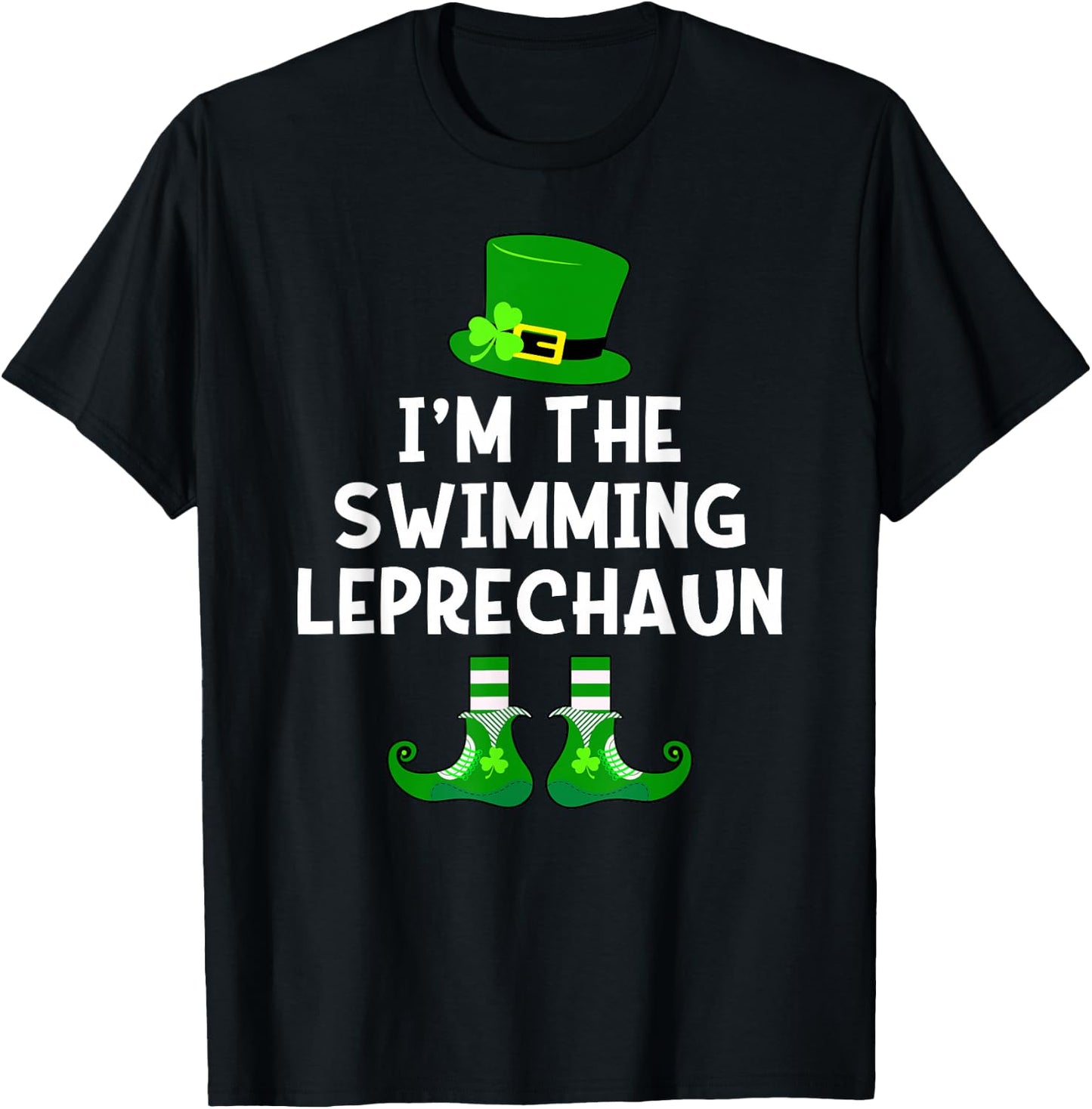 Swimming Leprechaun Funny St Patrick's Day Swim T-Shirt - T-Shirt | Black