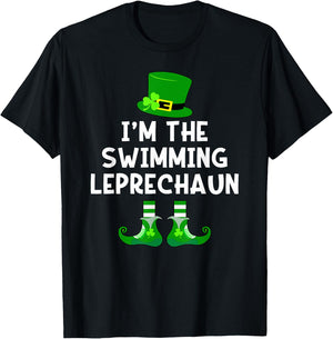 Swimming Leprechaun Funny St Patrick's Day Swim T-Shirt - T-Shirt | Black