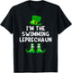 Swimming Leprechaun Funny St Patrick's Day Swim T-Shirt - T-Shirt | Black
