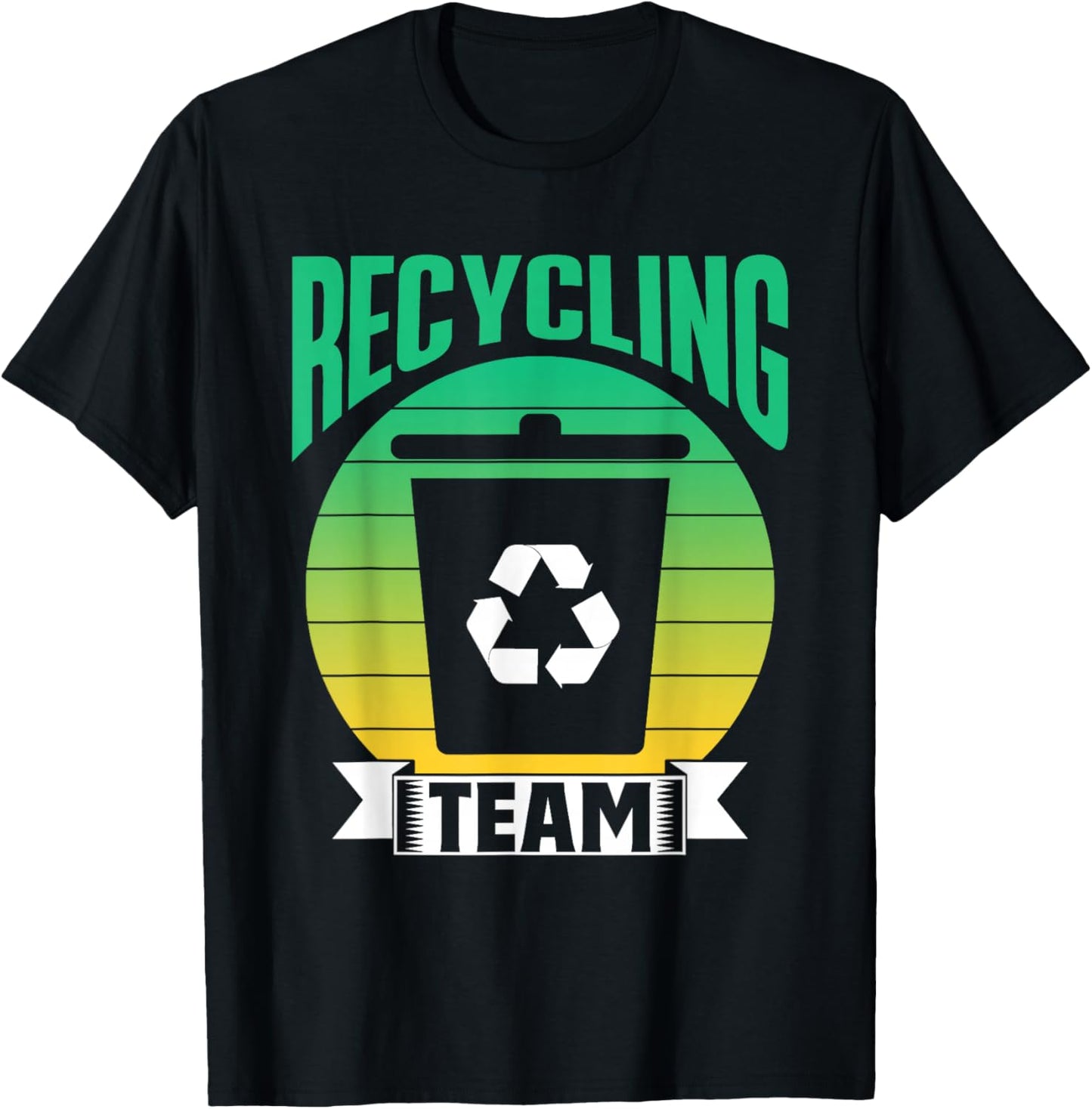 Recycling Team Environmental Waste Recycling Earth Day T-Shirt - T-Shirt | Black