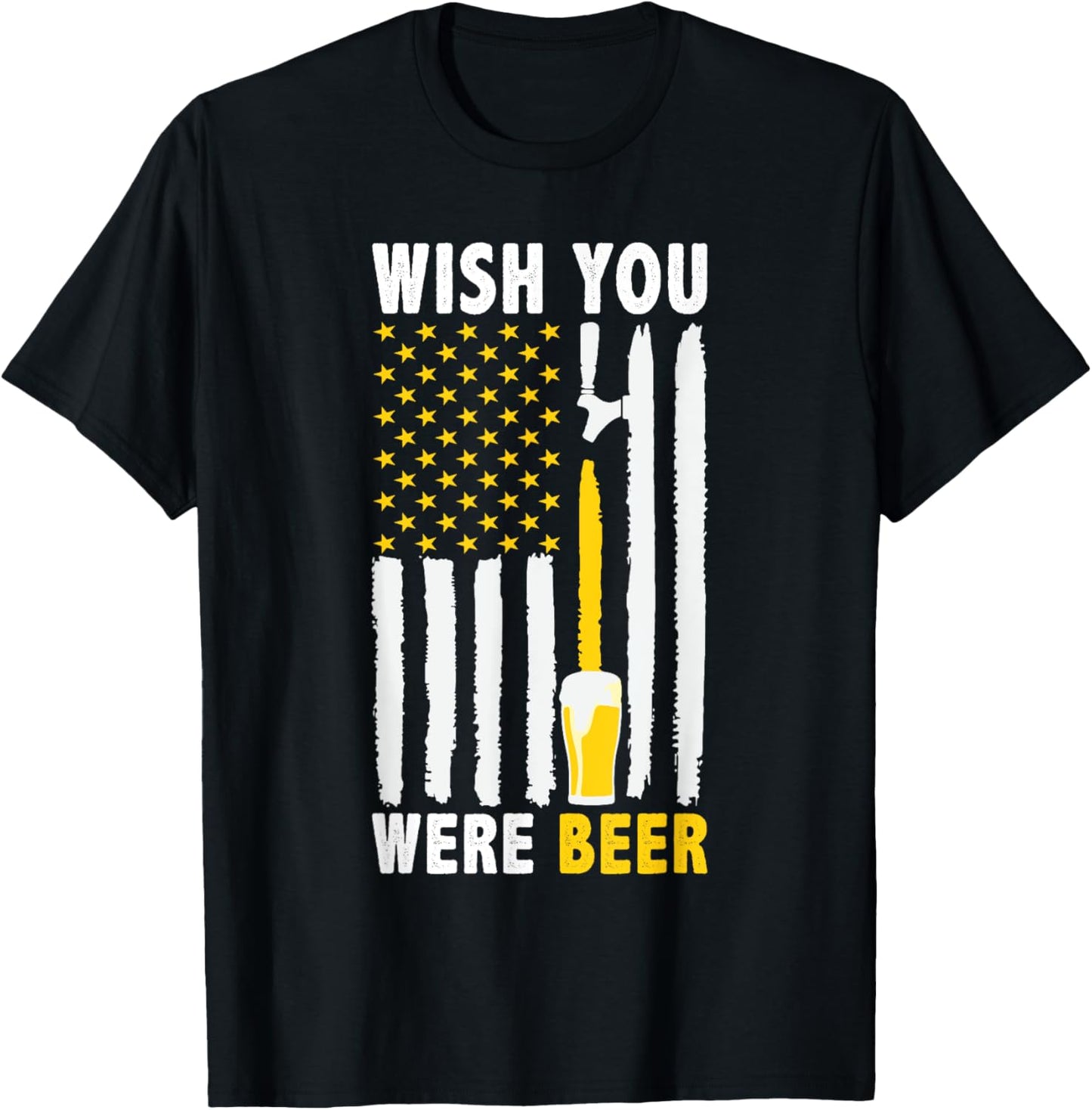 Wish You Were Beer Vintage Craft Beer Home Brewing Brewery T-Shirt - T-Shirt | Black