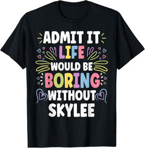 SKYLEE Personalized Name Funny Cute Custom SKYLEE Name T-Shirt - T-Shirt | Black