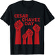 Cesar Chavez Day for Kids, Raised Fists Red March 31 T-Shirt - T-Shirt | Black