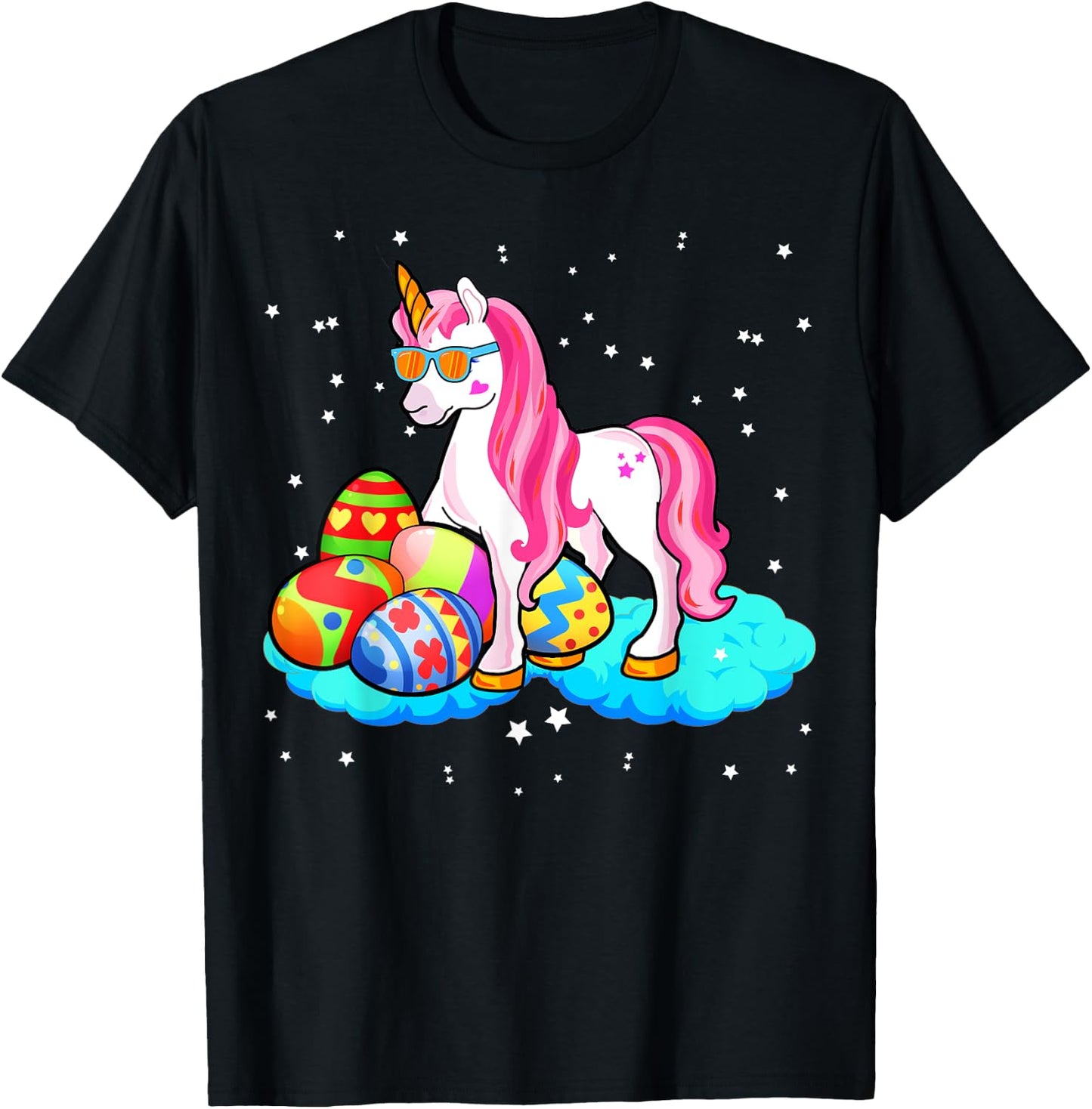 Girl Easter Unicorn Shirt Easter Girl Shirt Unicorn Easter T-Shirt - T-Shirt | Black