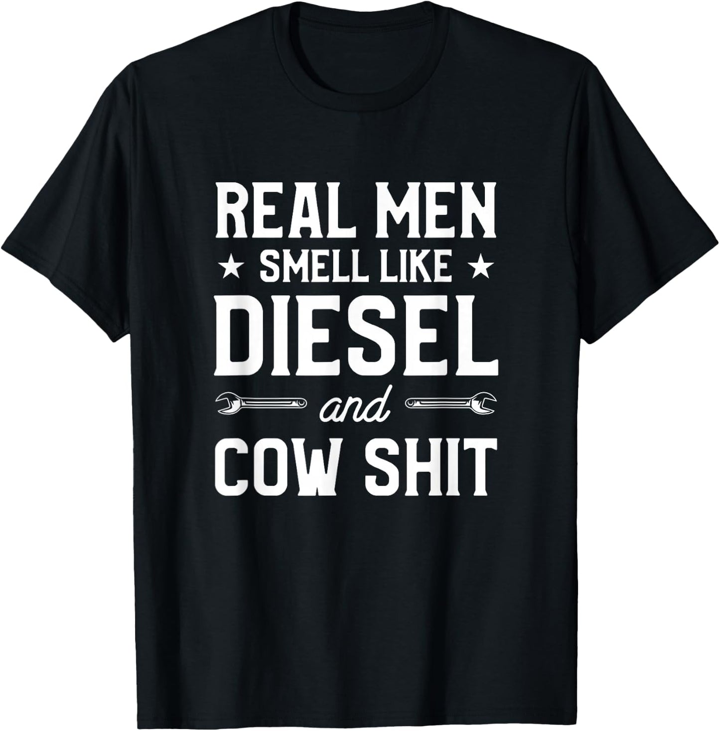 Real Men Smell Like Diesel And Cow Gift A Dairy Farmer T-Shirt - T-Shirt | Black