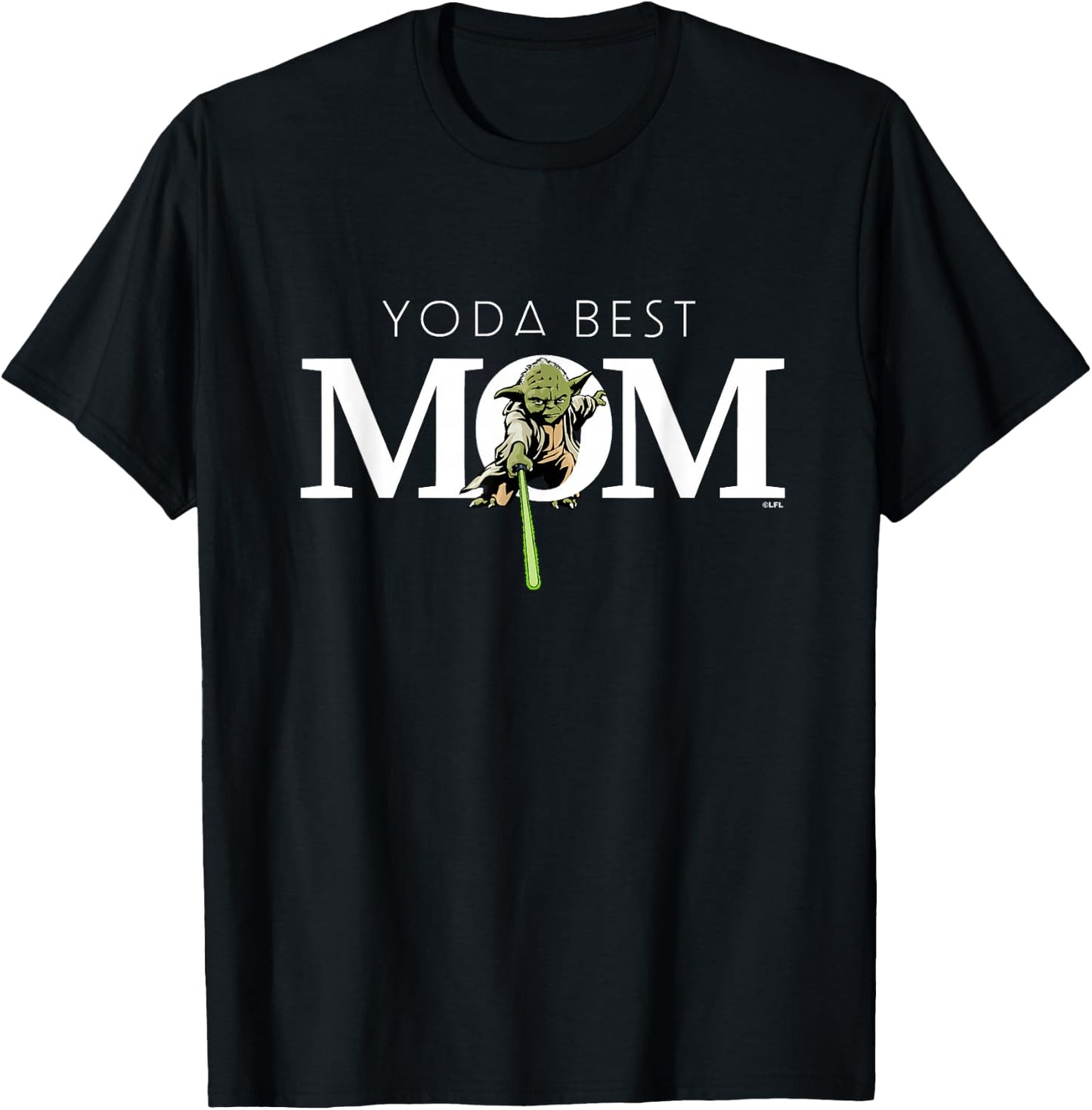 Star Wars Yoda Best Mom Lightsaber Mother’s Day Gift T-Shirt - T-Shirt | Black