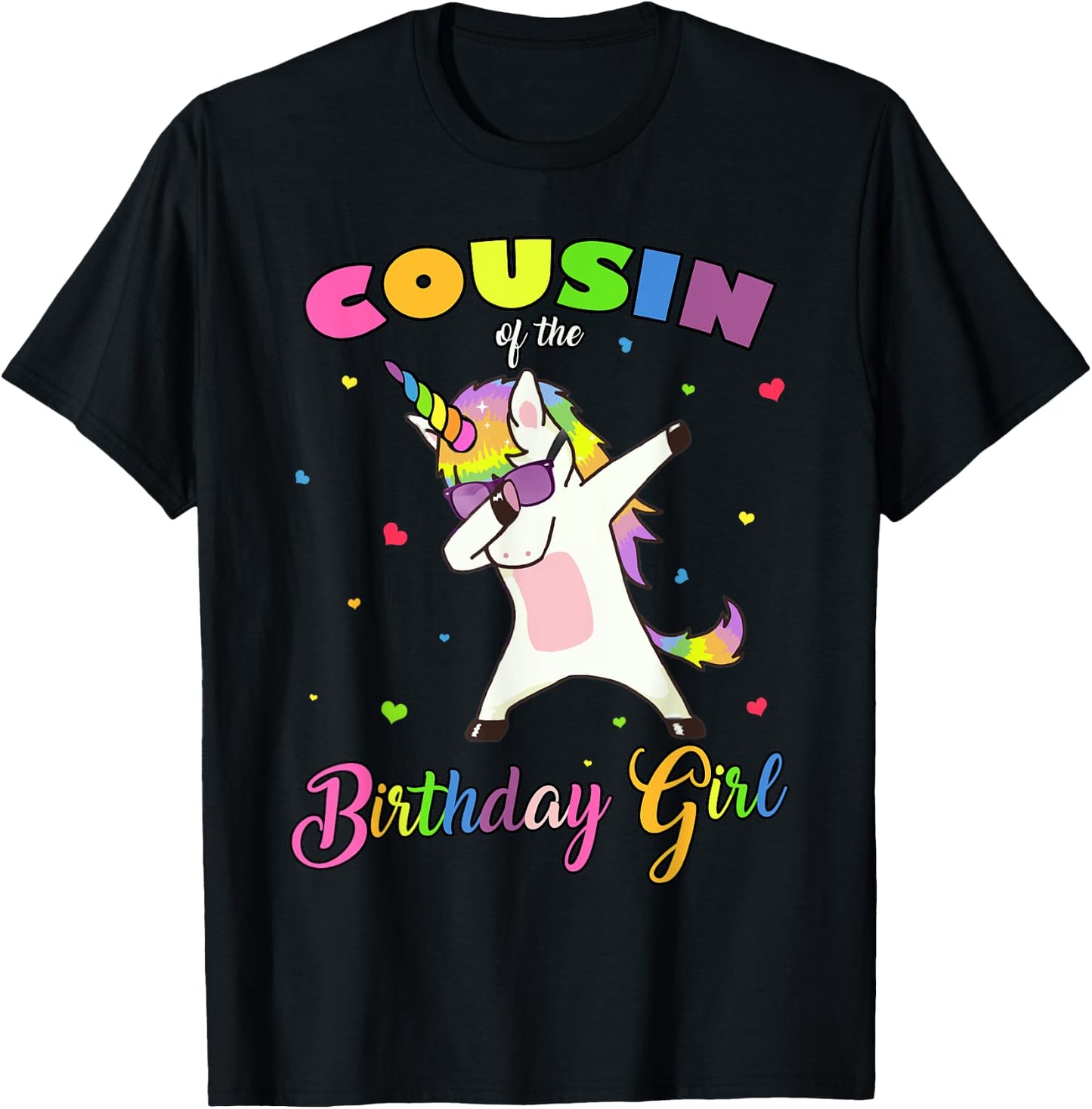 Cousin of the Birthday Girl Unicorn Princess Cousin Boy T-Shirt - T-Shirt | Black
