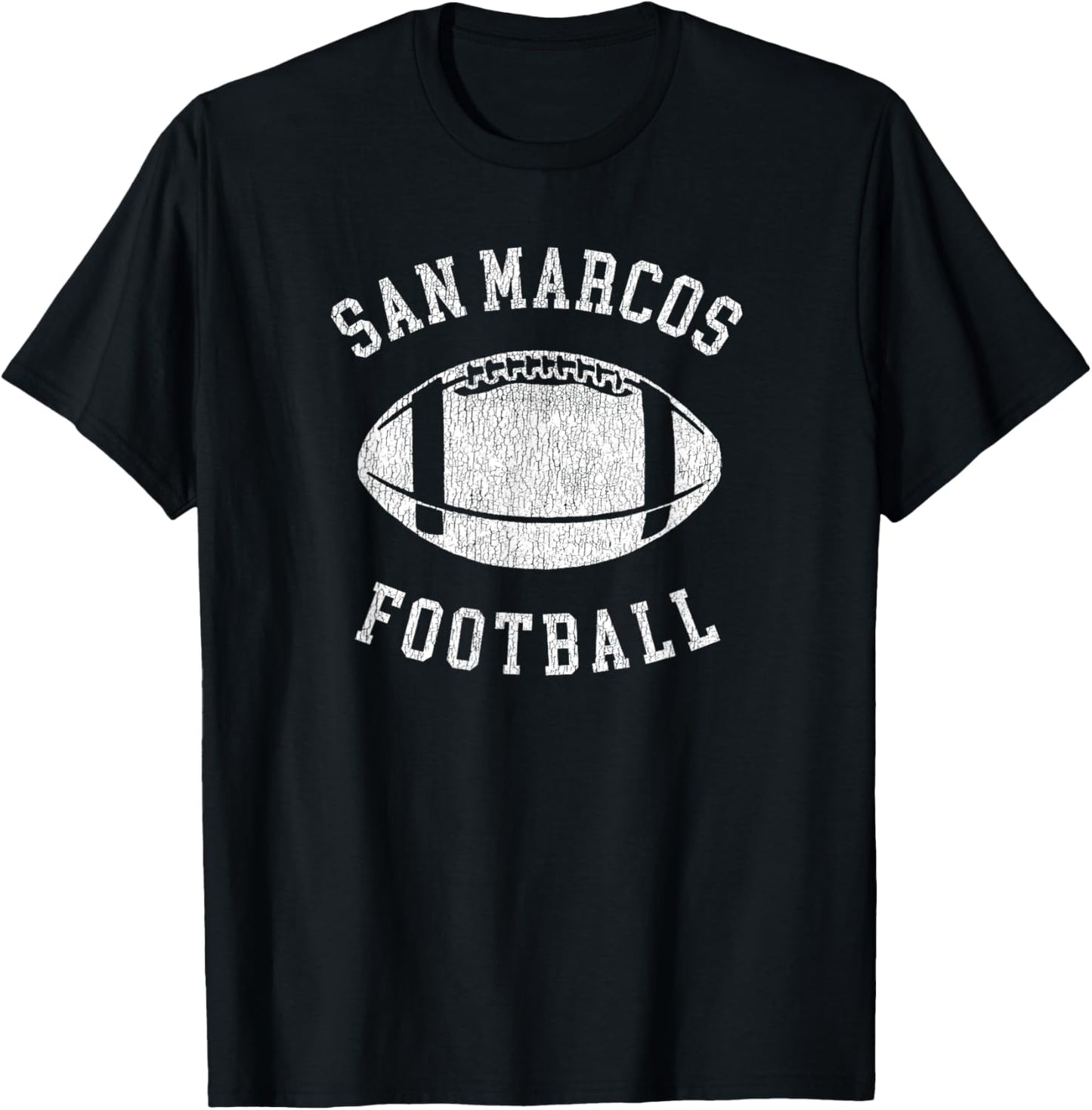 San Marcos Football Distressed Vintage 80's Throwback T-Shirt - T-Shirt | Black