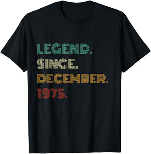 50 Years Old Legend Since December 1975 50th Birthday T-Shirt - T-Shirt | Black