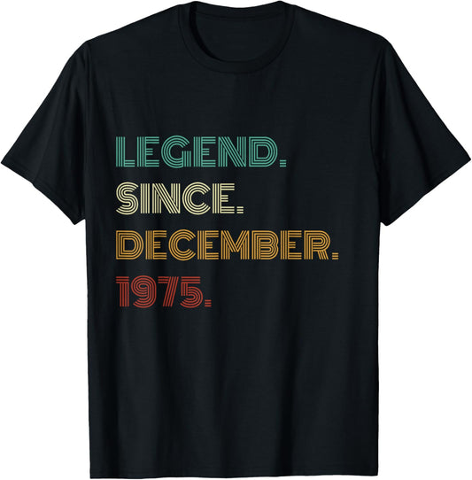 50 Years Old Legend Since December 1975 50th Birthday T-Shirt - T-Shirt | Black