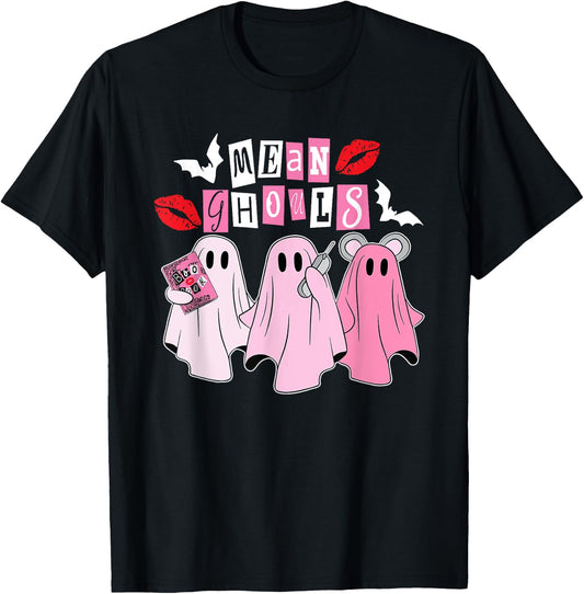 Mean Ghouls Ghost, Halloween Pink Lovers, Funny Mean Ghouls T-Shirt - T-Shirt | Black