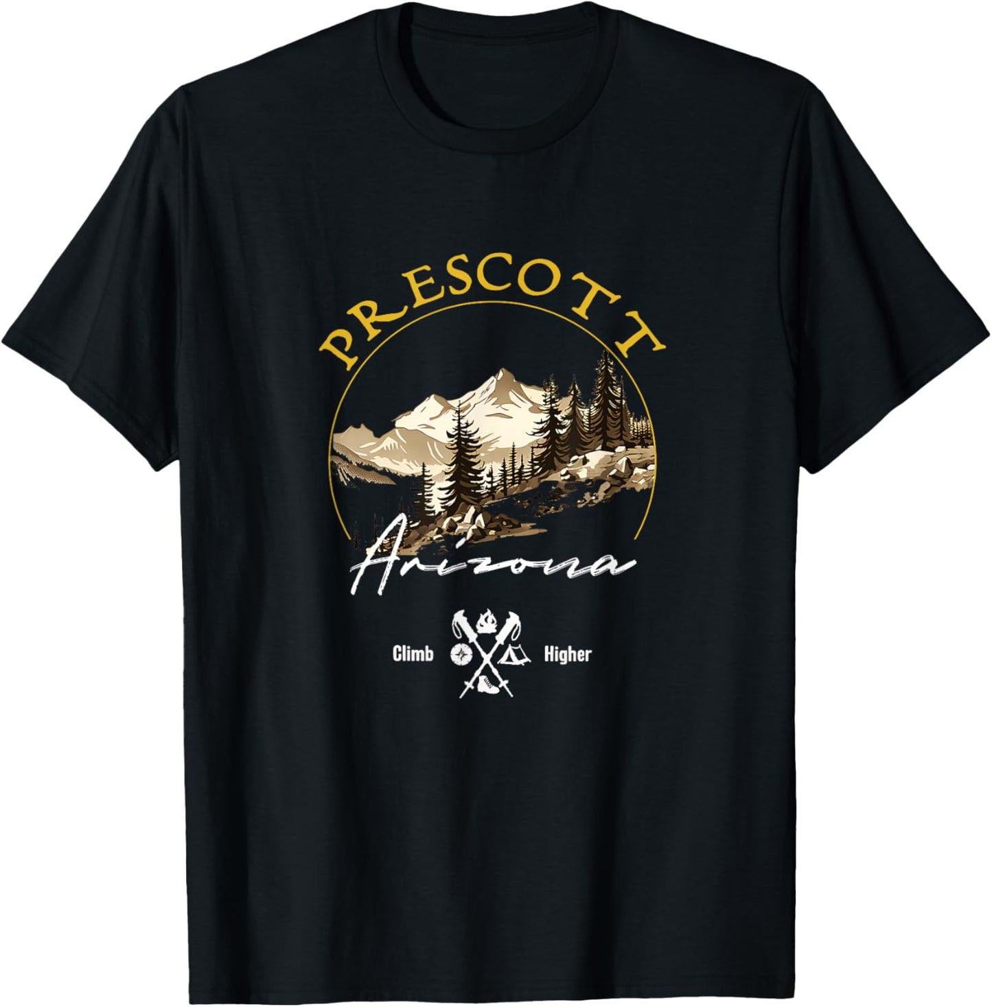 Prescott Retro Vintage Apparel - Prescott Souvenir T-Shirt - T-Shirt | Black
