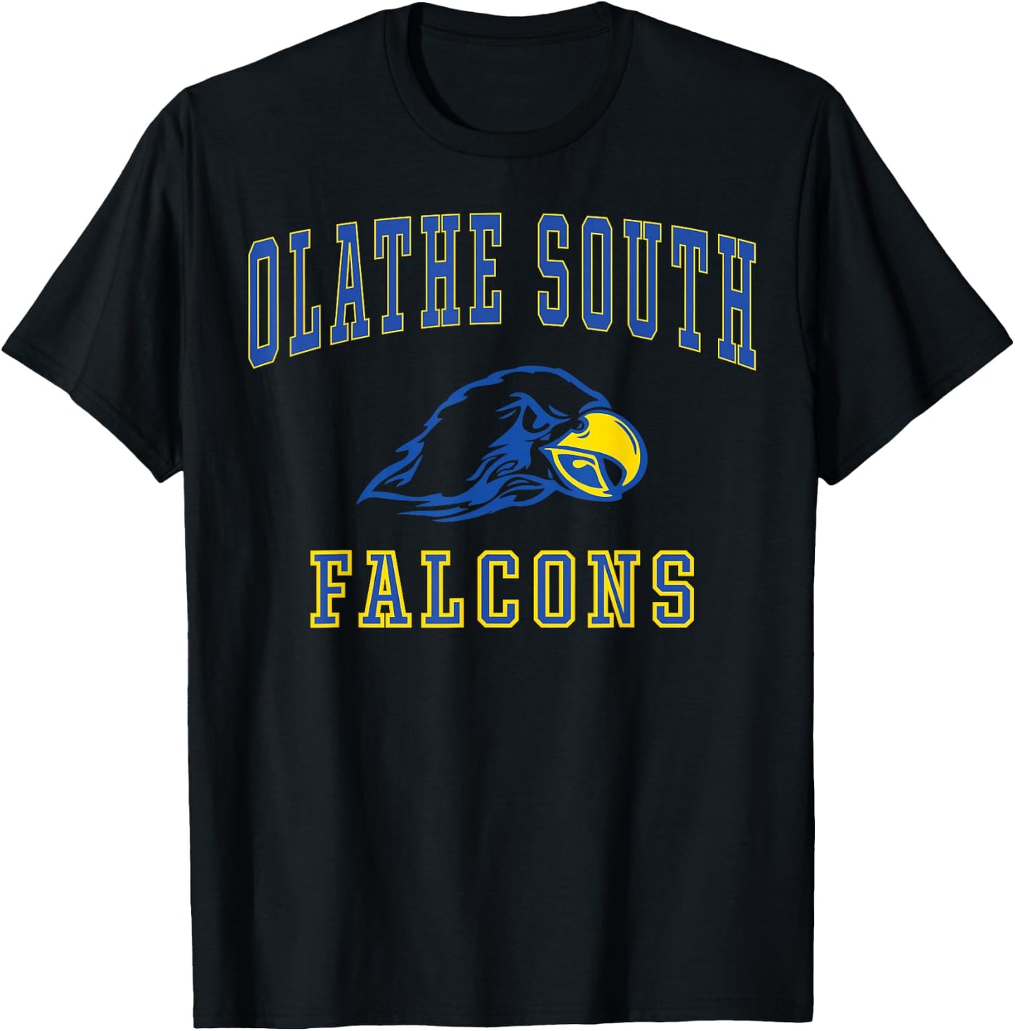Olathe South High School Falcons C1 T-Shirt - T-Shirt | Black