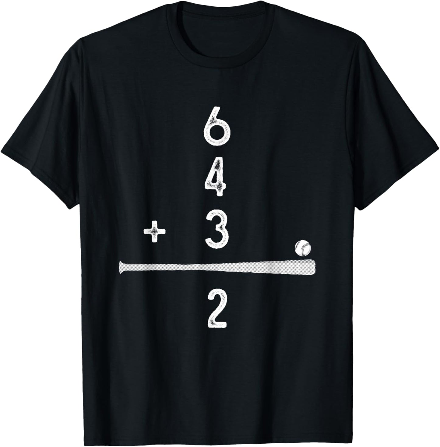 Baseball Player - 6 4 3 2 Double Play Baseball T-Shirt - T-Shirt | Black