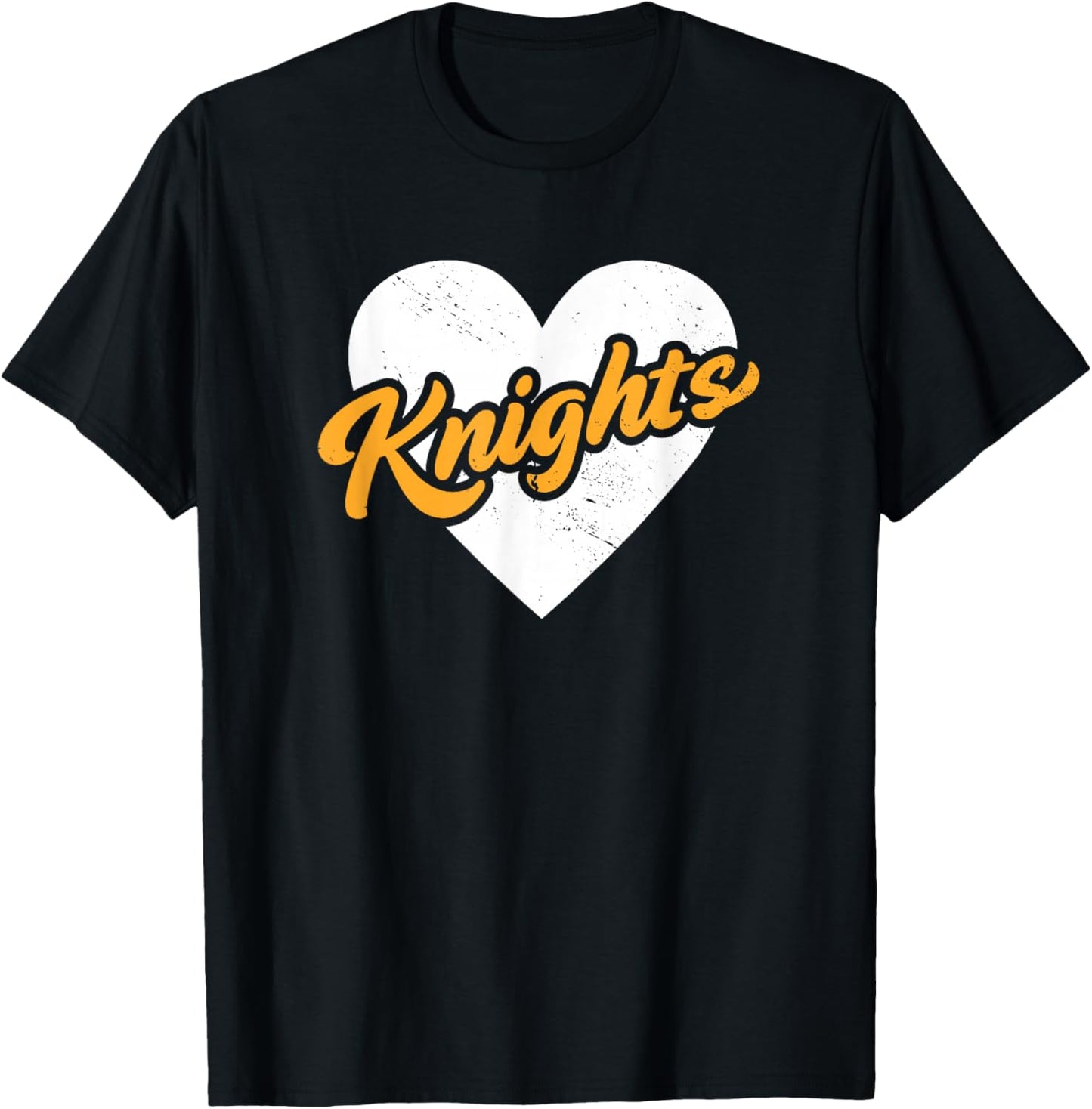 Vintage Knights High School Go Knights Pride Heart T-Shirt - T-Shirt | Black