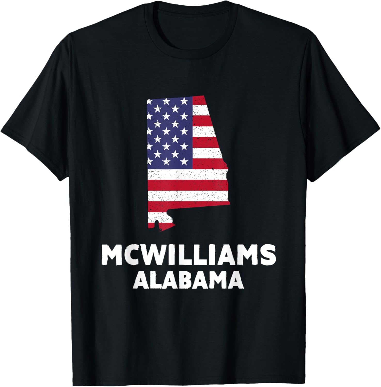 Distressed Patriotic USA Flag McWilliams, Alabama T-Shirt - T-Shirt | Black