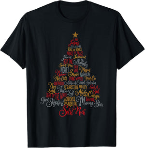 Names Of Jesus Christmas Tree Gift Amazing Xmas Tree Gift T-Shirt - T-Shirt | Black