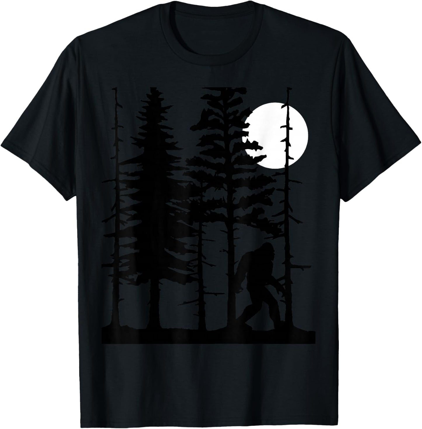 Bigfoot Hiding in Forest for Sasquatch Believers T-Shirt - T-Shirt | Black