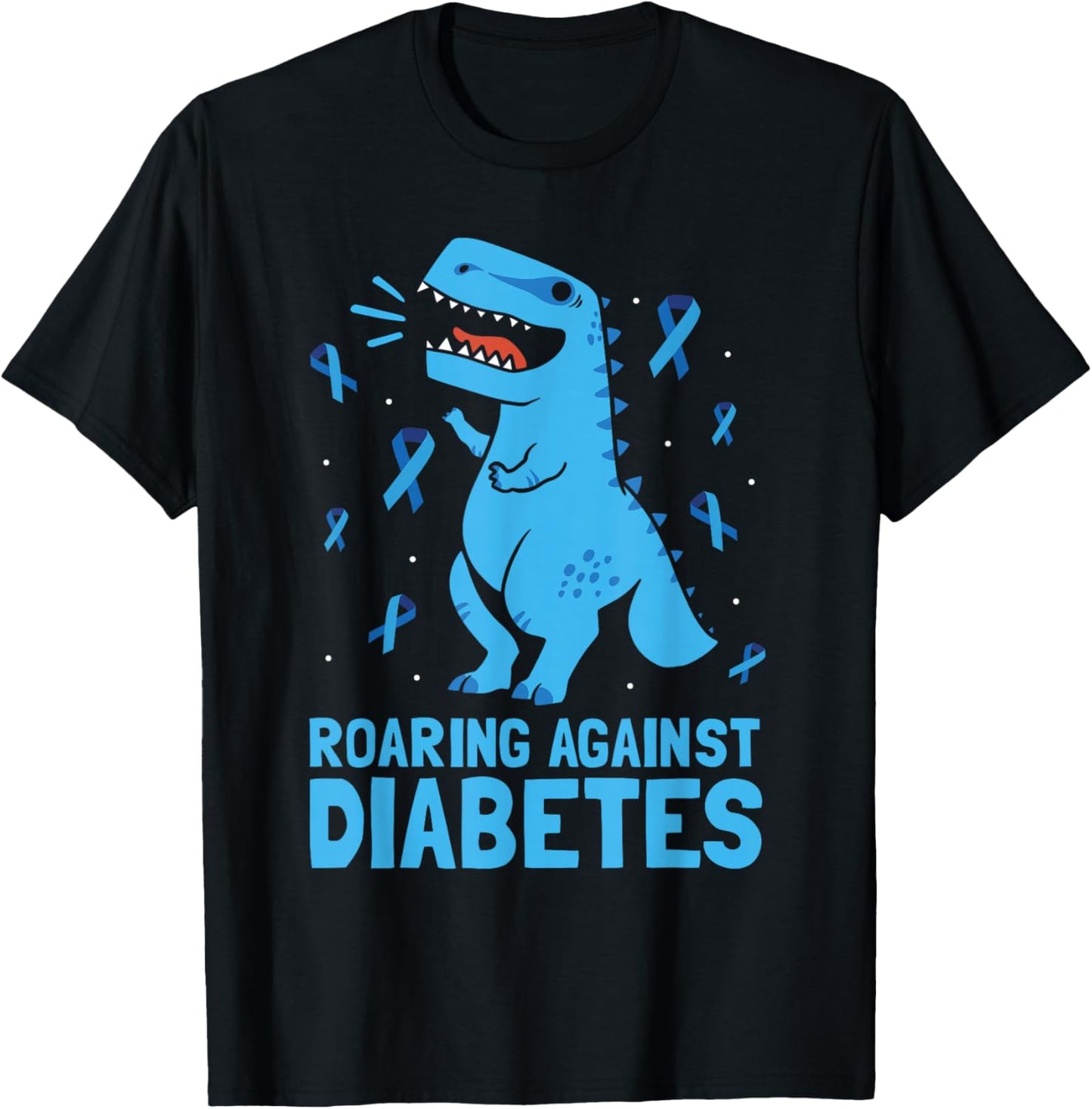 Type 1 Diabetes T1d Kids Toddler Diabetes Awareness Dinosaur T-Shirt - T-Shirt | Black