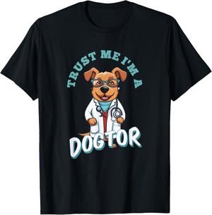 Glaube Mir Ich Bin Ein Dogtor | Funny Veterinarian Dog T-Shirt - T-Shirt | Black