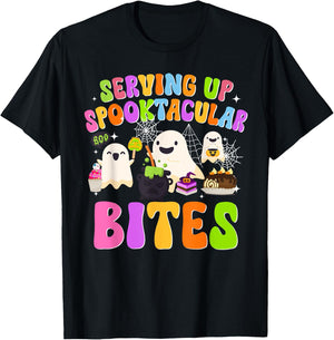Spooky Lunch Lady Halloween School Cafeteria Worker Funny T-Shirt - T-Shirt | Black