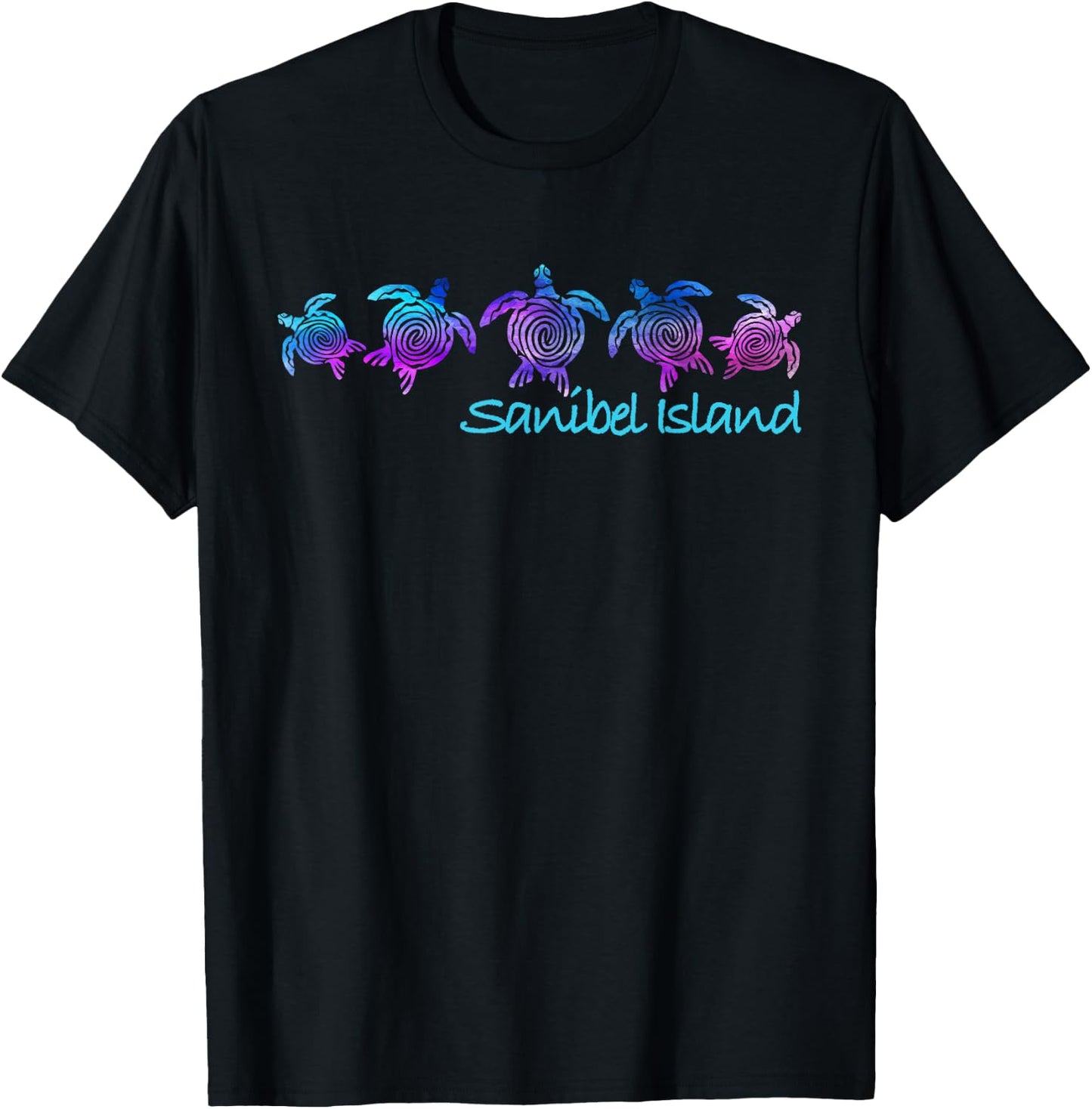 Sanibel Island Beach Design / Tribal Turtle Gift T-Shirt - T-Shirt | Black